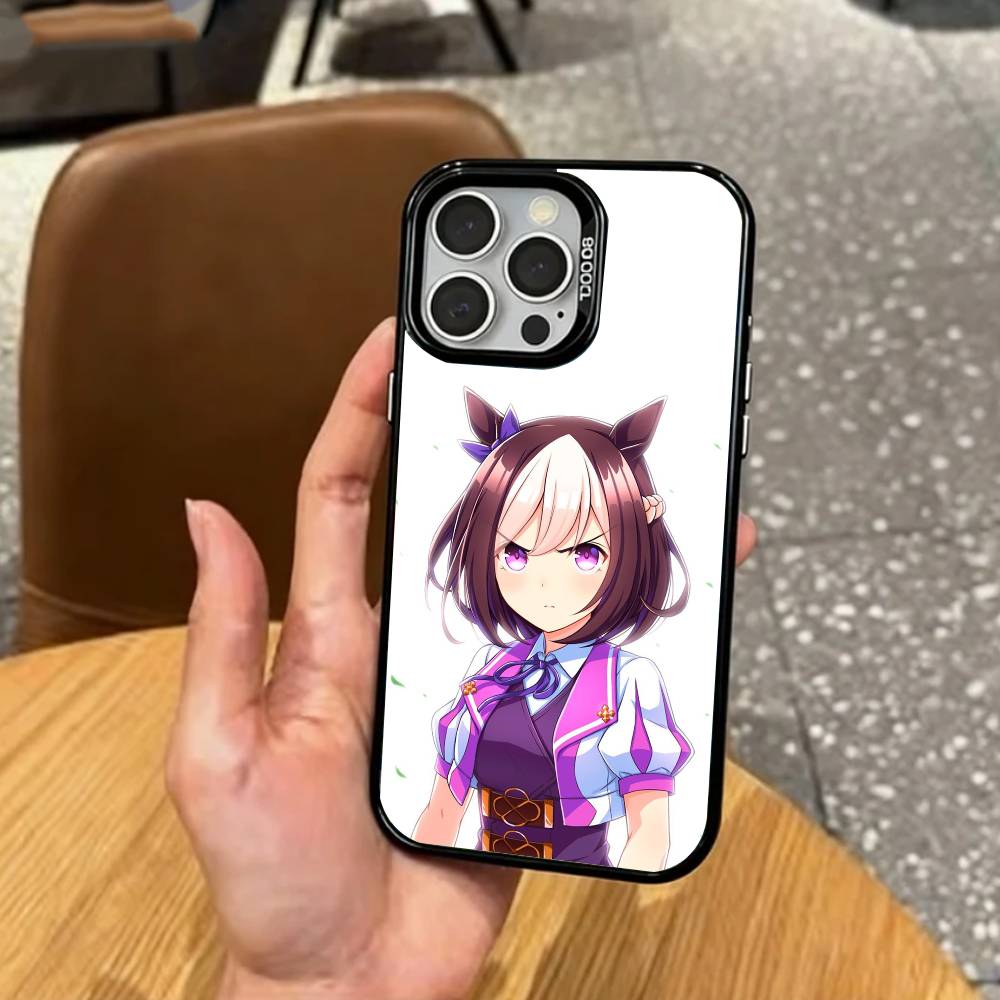 CUTE S-Special Week Phone Case For iPhone17,16,15,14,13,12,11 Plus,Pro Max Colored Silver Plated Inside Cover