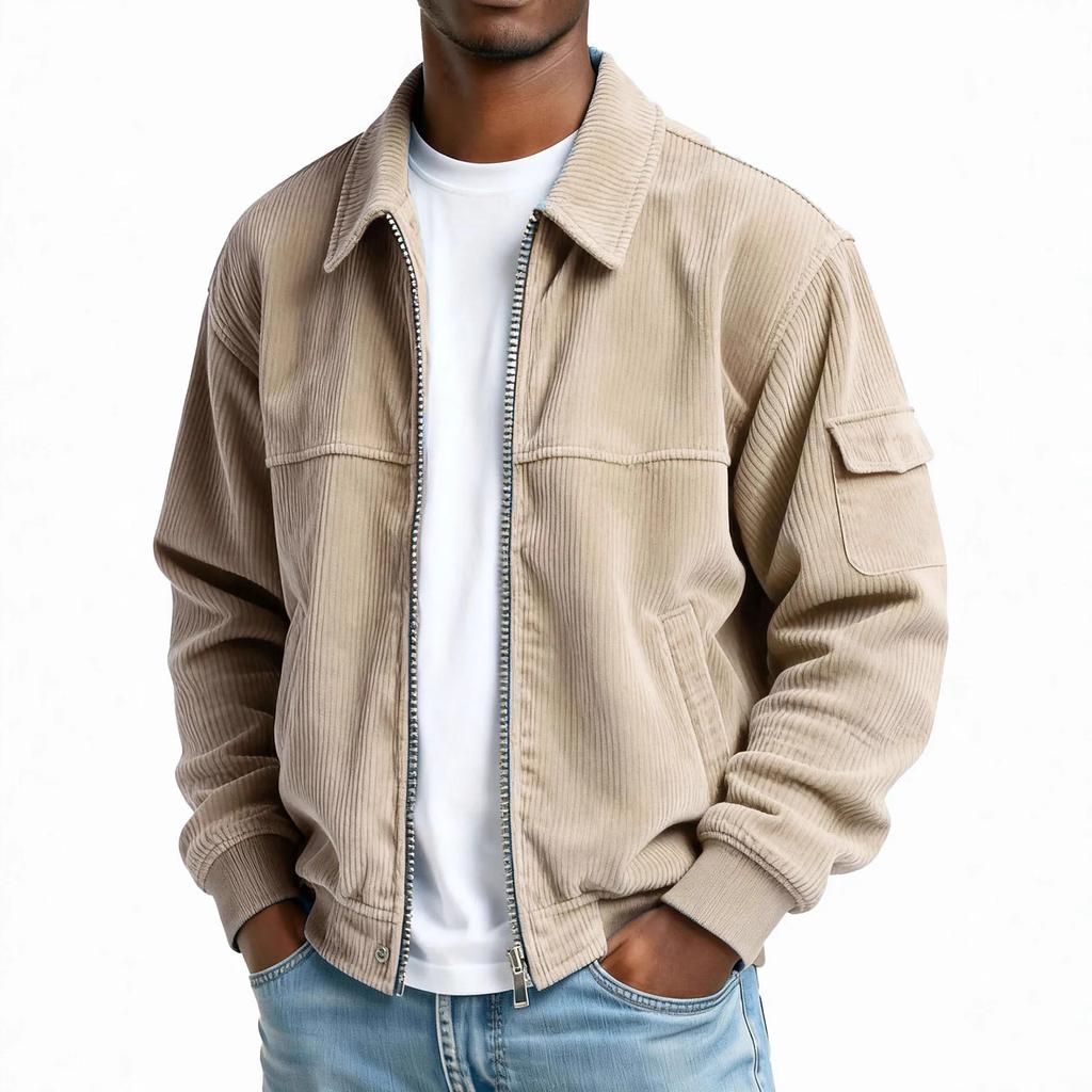 Мужская ретро вельветовая куртка на осень-зиму, модная повседневная верхняя одежда с длинными рукавами и карманами, однотонная, для улицы, повседневные пальто для мужчин