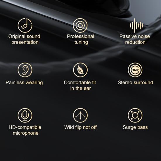 Проводная гарнитура Стерео объемный звук Внутриканальные наушники с шумоподавлением Быстродействующие игровые наушники 3,5 мм Комплект поставки телефона