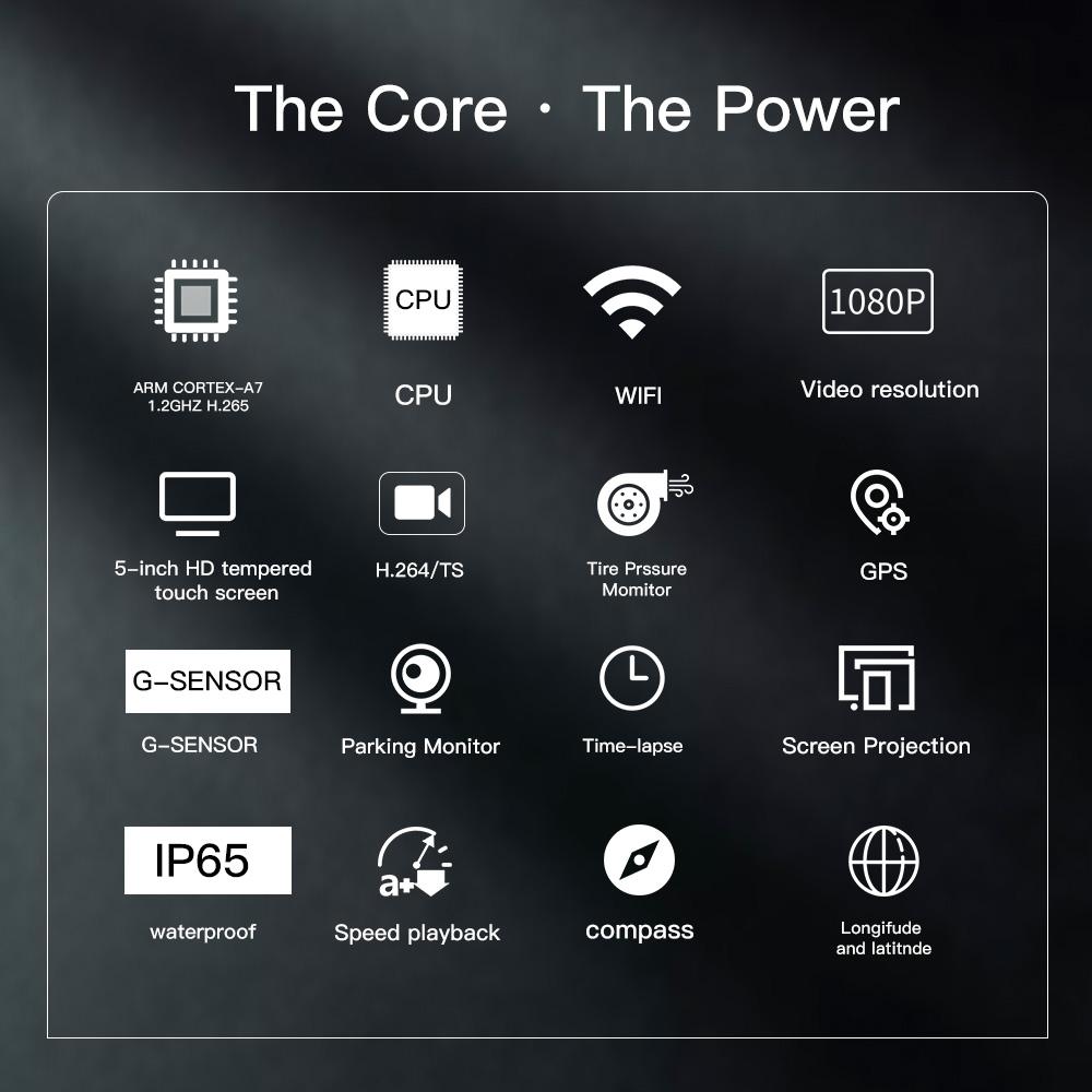 AUTOABC 5-дюймовая портативная GPS-навигация Мотоциклетный водонепроницаемый дисплей CarPlay Мотоциклетный Android Auto IPX7 GPS-экран