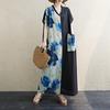 2025 Лето Платье больших размеров Базовое Женское Свободное Длинное Винтажное Новое Оверсайз Цветочное Платье Макси