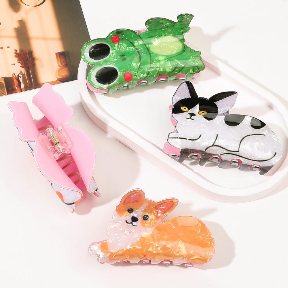 Dog Cat Hair Claw Cartoon Acrylic Animal Hair Clip Cute Animal Shark Clip  Party