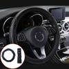 1Pc Universal Black Car Steering Wheel Cover Quality Leather Breathable Anti-slip 15''/37-38cm Car Interior Accessories