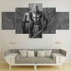 5Pcs Knight Templar Warrior 5 Piece Canvas Wall Art Print Picture Home Decor 5 Pieces Paintings Pictures Poster No Framed