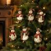 Outdoor Yard Signs 6 Pcs Large Christmas Tree Picks, Wooden Santa Snowman Gingerbread Ornaments, Xmas Decorations Topper Decoration for Winter,