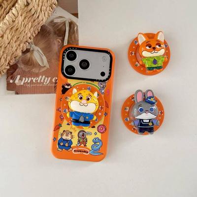 Пластиковый мультяшный держатель для телефона Zootopia с MagSafe, выдвижной, складной, с сильной воздушной подушкой.