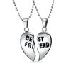 Break Up 2PC Подарки для BFF Лучшего Друга Головоломка Сердце Кулон Ожерелье Женщины Для Подростков Серебряный Тон Нержавеющая Сталь