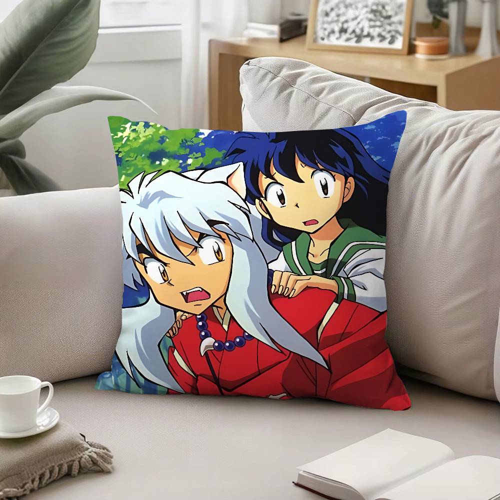 Anime IInuyashaS Pillow Case Pattern Printed Pillowcase For Living Room Sofa Cushion Cover Bedroom Decor