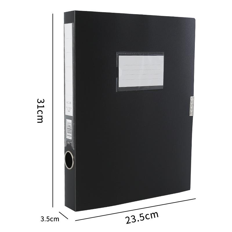 Black Blue A4 File Organizer Box Dustproof Thickened Document Case File Box Plastic File Paper Organizer Office Contract Holder