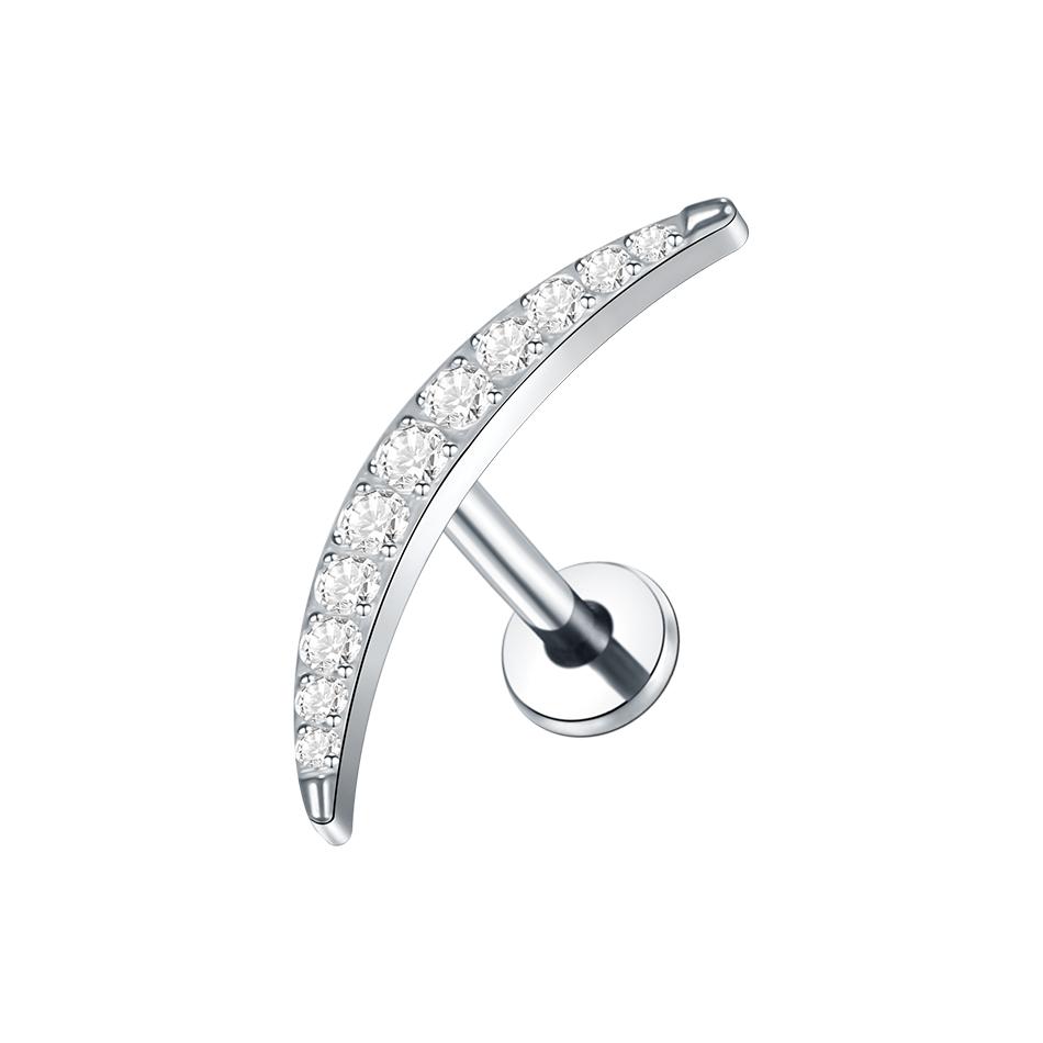 1 шт. Серьга-гвоздик из титана имплантатного качества с цирконием, с внутренней резьбой, Звезда, Лабрет, Пирсинг губы, Монро, Хеликс, Козелок, Пирсинг, Украшение