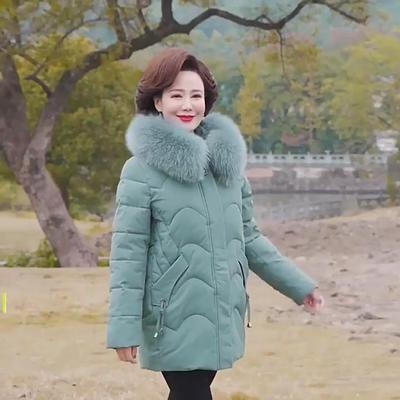 Женская зимняя толстая хлопковая куртка с большим меховым воротником, пуховик для мамы, популярные куртки