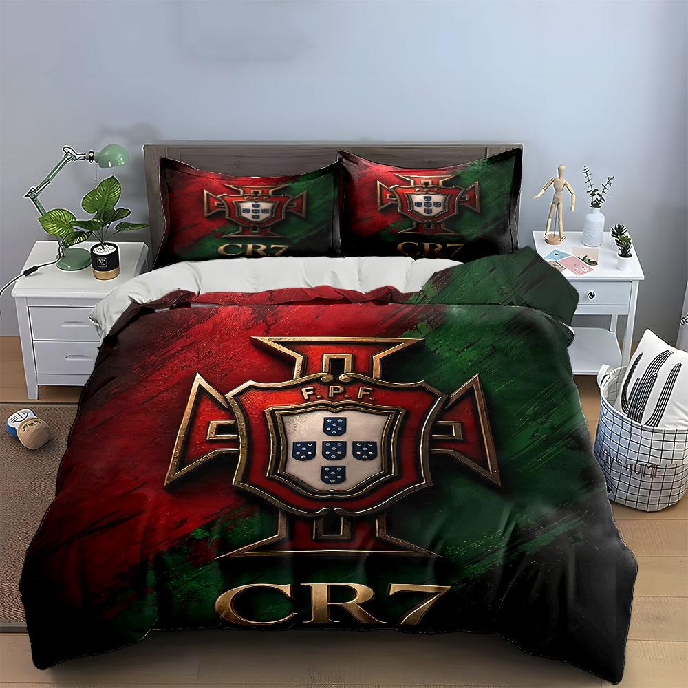 Portugal Flag CR7 Bedding Set Bedding Duvet Cover Set Duvet Cover Pillowcases (1 * Duvet Cover 2 * Pillowcases, without duvet insert)