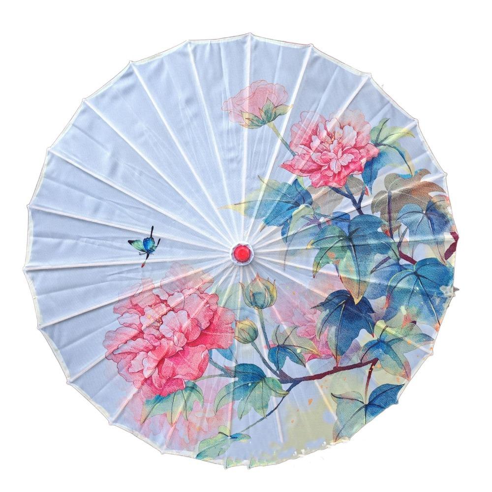 Waterproof Silk Cloth Women Umbrella Rain Proof Costume Parasol Flower Oil Paper Umbrella Party