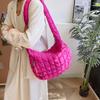 2025 New Pleated Cloud Bag Versatile Fashion One-Shoulder Dumpling Bag Double-sided Pulled Down Cotton Armpit Women's Bag