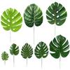 Talos 10Pcs Artificial Monstera Turtle Leaf Plant Background Wall Party Decoration
