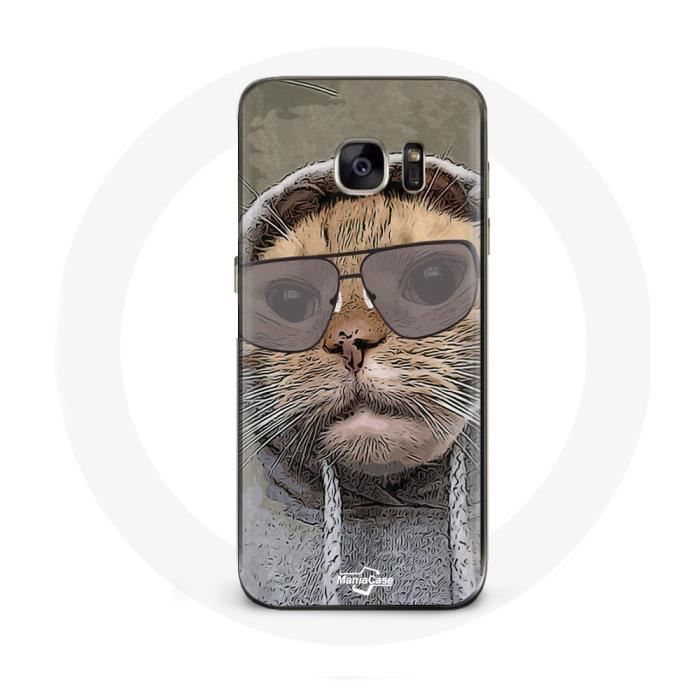 Coque pour Samsung Galaxy S7 Edge Chat avec une capuche photo drole Animaux