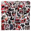 50 Horror Gothic Demon Stickers In Dark Red and Black Punk Style for Halloween Party Decoration.