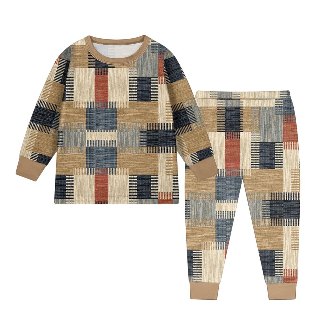 Детский модный костюм юбка топ с круглым вырезом и длинными рукавами брюки