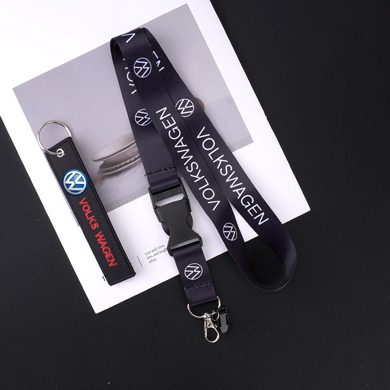 Nylon Car Loog Lanyard Work ID Neck Strap Keychain For Volkswagen VW Passat B6 B7 B8 Polo Tiguan Golf Santana Touran GTI MK2 MK3 Sx5