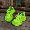 Girls Shoes Red Sneakers 2025 Spring Children's Shoes Breathable Non-slip Fashion Boys Fluorescent Green Dad Shoes