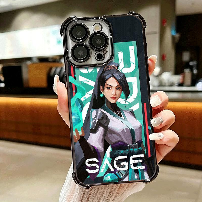 V-Valorant Sage Мягкий чехол для телефона iPhone 15 16 17 Air 14 Pro Max 16E Plus 13 12 Mini С покрытием Защита от падения Fundas