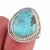 Подарочное кольцо из стерлингового серебра 925 пробы с натуральным тибетским бирюзовым камнем S.7 e5B39