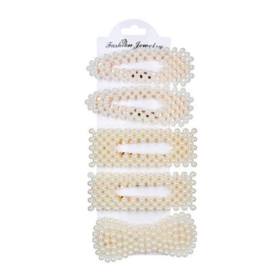 5 Pieces Pearl Hairpin Women's Fashion Soft Pearl Hairpin Hair Stick Girl Hair Clip Hair Clip Set Hair Accessories Jewellery