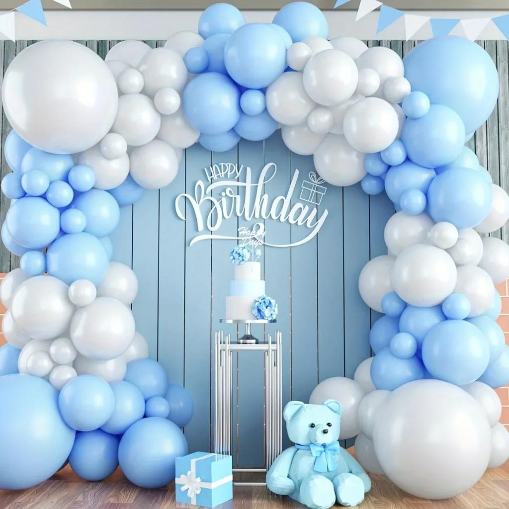 Blue and White Balloon Arch Kit,used for Home Decoration In Wedding, Birthday, Party, Holiday, Anniversary, Holiday Rooms