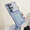 Gradient Glitter Card Bag Clear Plating Case For Samsung S25 S24 S23 S22 Ultra Plus A55 A35 A25 A54 A15 A14 A24 Shockproof Cover
