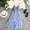 Sexy Mesh Dress Fashion Slim Cake Skirt Plus Size Wild Woman Clothing Skirt Suspender Skirt Women