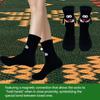 Cartoon Funny Xmas Sock Warm Mid-calf Socks Gifts Magnetic Holding Hands Socks  For Women Men