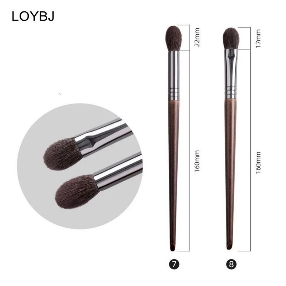 Кисть для теней LOYBJ, растушевка макияжа глаз, пудра для носа, инструмент из козьей шерсти, 2 шт., козья шерсть 7 и 8, 01 козья шерсть 7 и 8