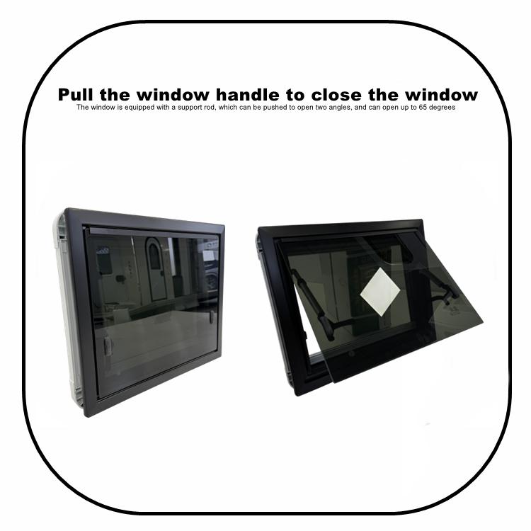 Tongfa aluminum alloy tempered glass window with blackout curtain and mosquito screen, suitable for RV and campervan