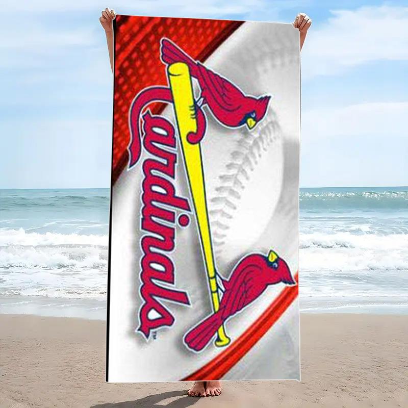 St. Louis Cardinals Logo Print Beach Towel, Large Soft Quick Dry Towel for Beach Camping Swimming