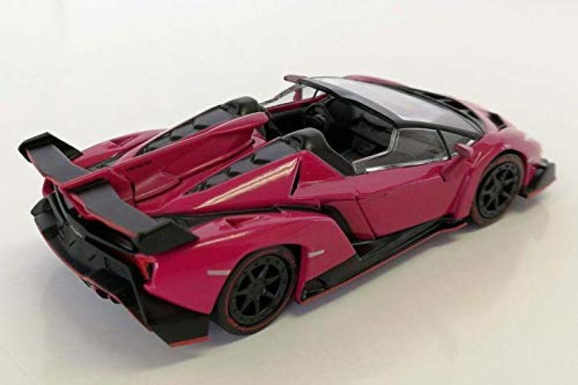 Bunka Оригинальная Масштабная Миниатюрная Модель Автомобиля Lamborghini Veneno Roadster Малиновый 1/64 Серия (Готовый продукт)
