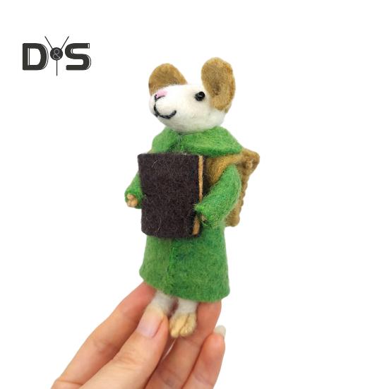 Украшения войлочные в виде мышей, сделанные вручную из шерсти, фигурки мышей, милые украшения в виде кукол-мышей для Хэллоуина, рождественский декор