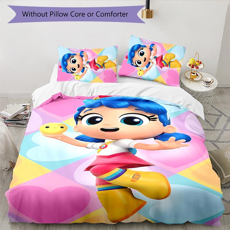 True and the Rainbow Kingdom 3pcs Bedding Set Duvet Cover Closure Includes 1 Duvet Cover & 2 Pillowcases for All Seasons Bedroom Home Dorm Decor