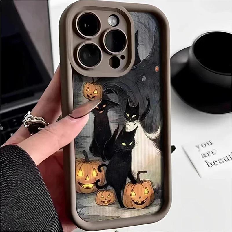 Темный Забавный Монстр Кот Лиса Креативный Чехол для Телефона Для iPhone 17 16 15 14 13 11 12 Pro Max 7 8 Plus X XS XR Ударопрочная Задняя Крышка