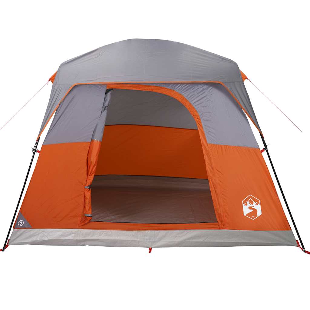 4 Person Camping Tent Orange Waterproof