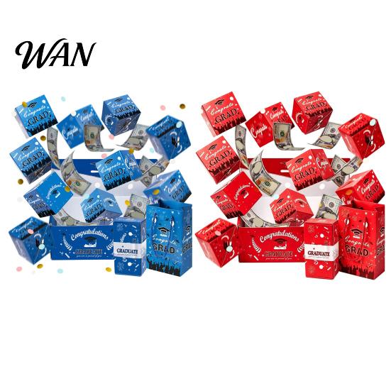Explosion Gift Box 2026 Graduation Box, DIY Pop Up Money Holder Interactive Folding Bounce Cash Card for Grad Party Supplies