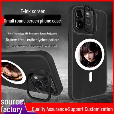 Кожаный чехол E-Ink для iPhone 16 Pro Max с подставкой, умной проекцией, четыре цвета