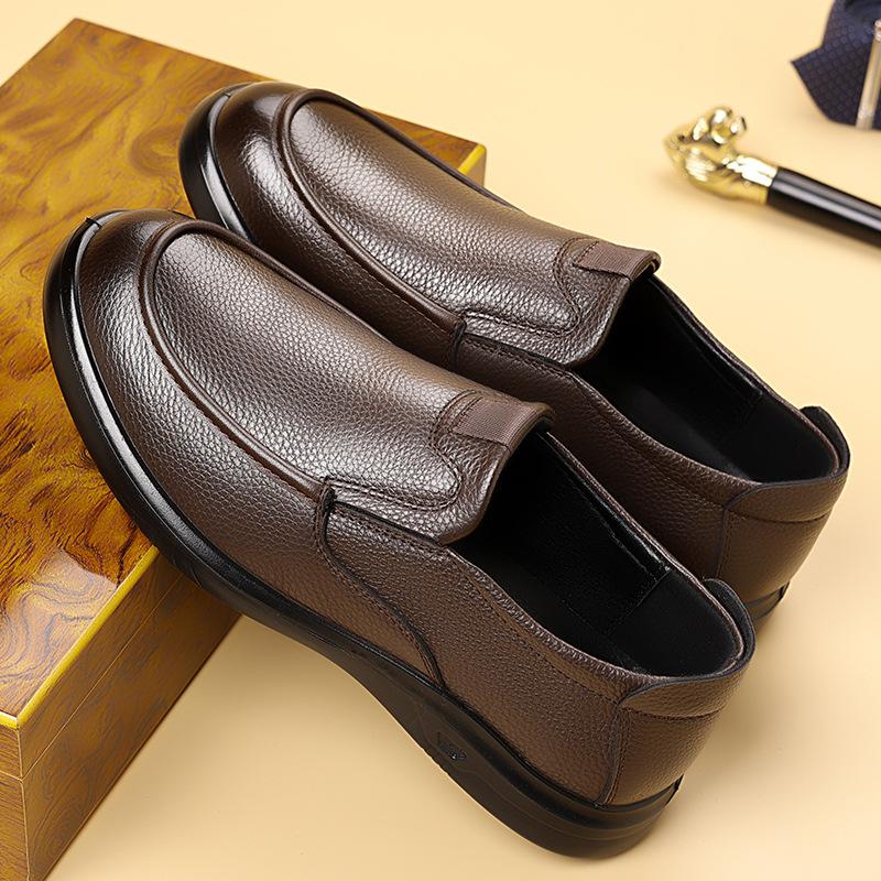 Black Anti-slip Loafers for Men Spring Autumn New Designer Leather Shoes Male Solid Color Fashion Casual Driving Shoes Man