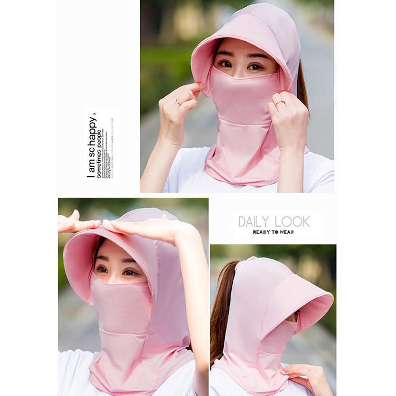 Летние шляпы из ледяного шелка для женщин, шляпа от солнца с дышащим солнцезащитным кремом, уличная пляжная кепка для езды на велосипеде, козырек с широкими полями, защита от ультрафиолета, шляпа от солнца