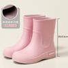 Fashion Women's Mid-Barrel Rain Boots Upgraded Thickened Drawstring Mouth Rain Boots Wear-Resistant Non-slip Comfortable Water Shoes Outdoor Rain Bo