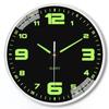 Round Luminous Wall Clock Silent Digital Clock Light Glow In The Dark Quartz Wall Clock  Home