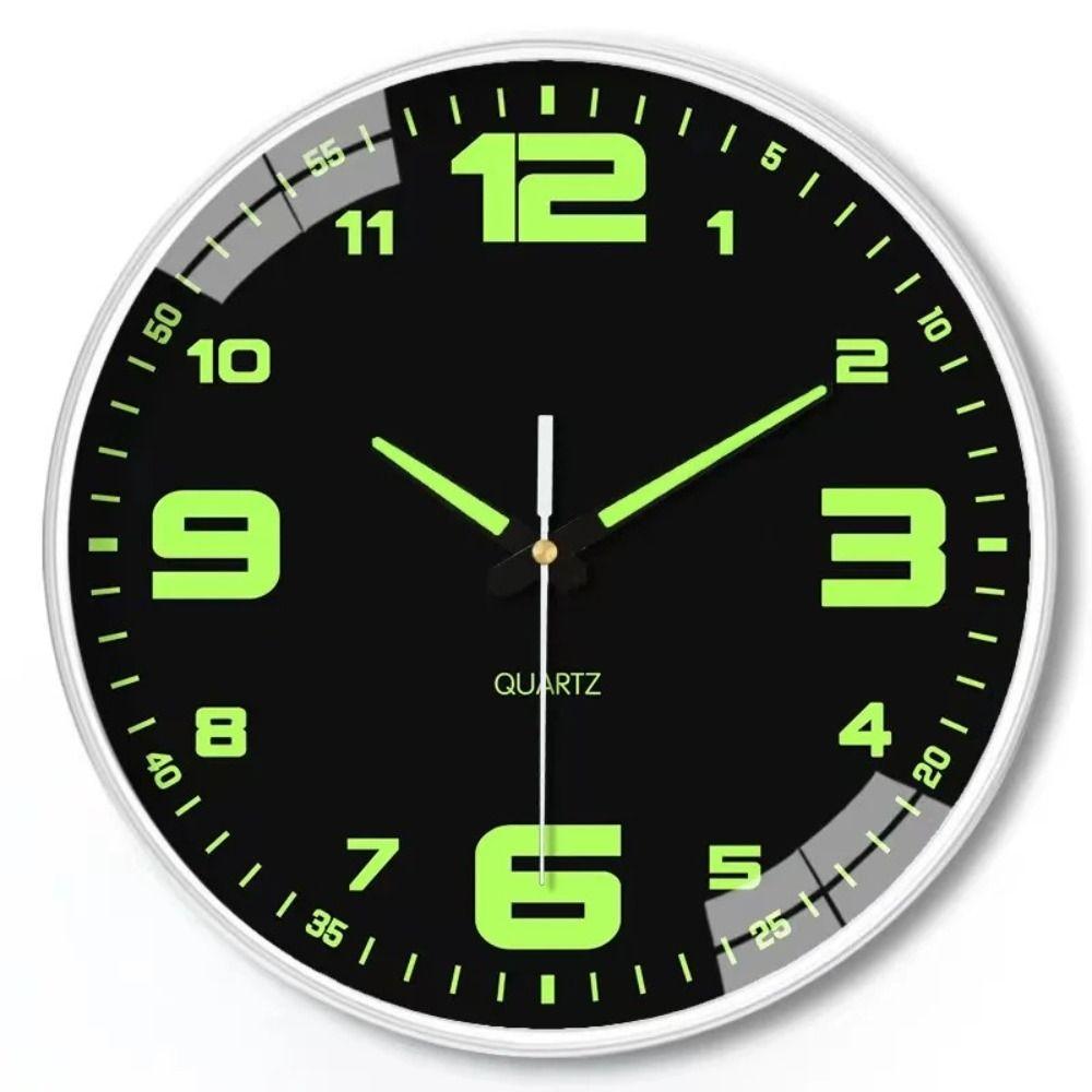 Round Luminous Wall Clock Silent Digital Clock Light Glow In The Dark Quartz Wall Clock Home