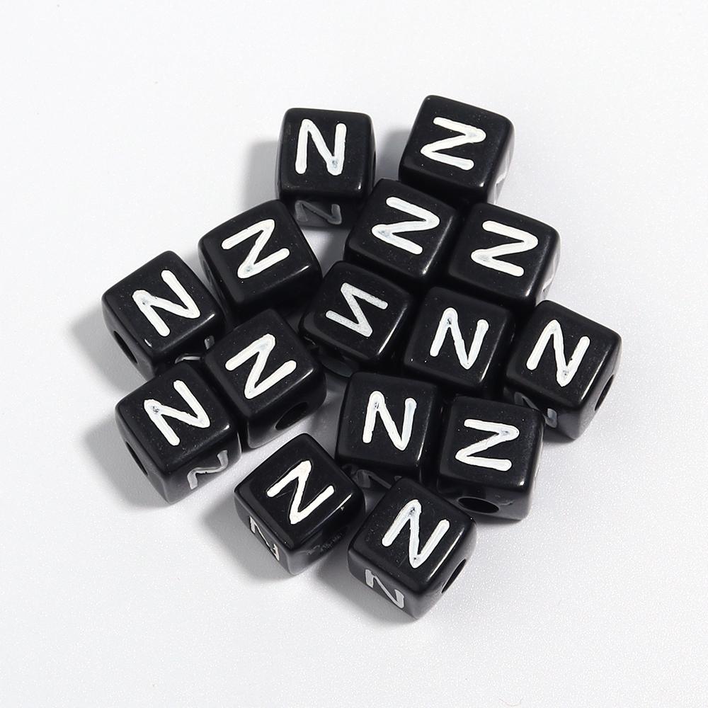 50-100pcs Black Acrylic Letter Beads A-Z Alphabet Beads Cube Spacer Beads For DIY Bracelet Necklace Jewelry Making Accessories