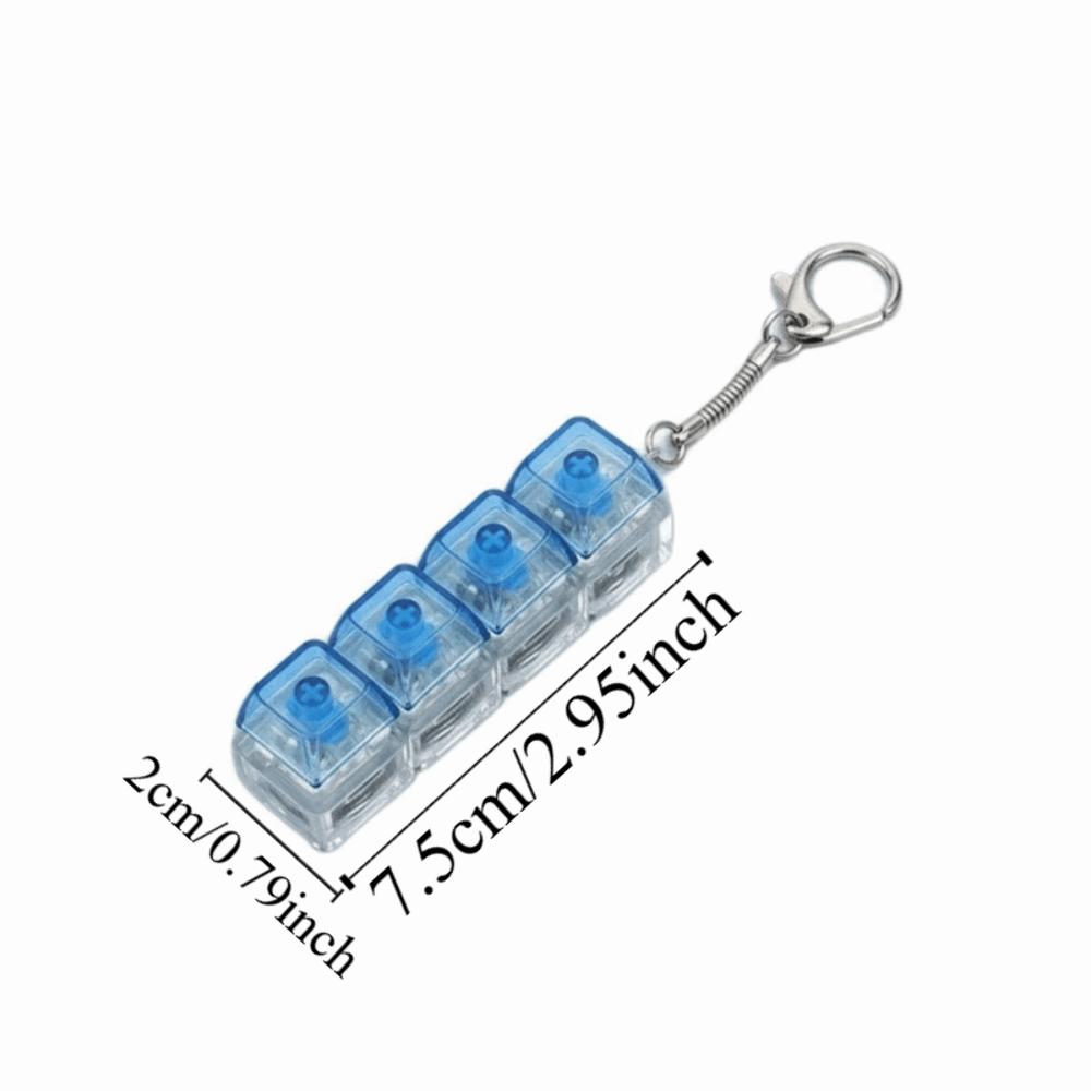 Transparent Shaft Crystal Keycap Pendant Luminous Mechanical Keyboard Keychain  Stress Relief