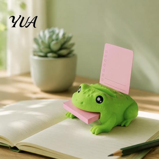 Cool Gadgets for Coworkers Cute Note Holder Toad, Desk Organizer Notepad Holder, Fun Pen Organizers Office Workspace Memo Stand, Accessory Gift