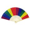 Rainbow Folding Fan Bamboo Ribs Hand Held Fan Portable Summer Fan Decoration Dance Performance Props Party Accessories